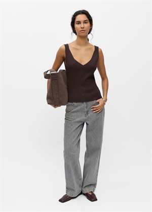 Kuni thess sl singlet knit top Seal Brown Object 